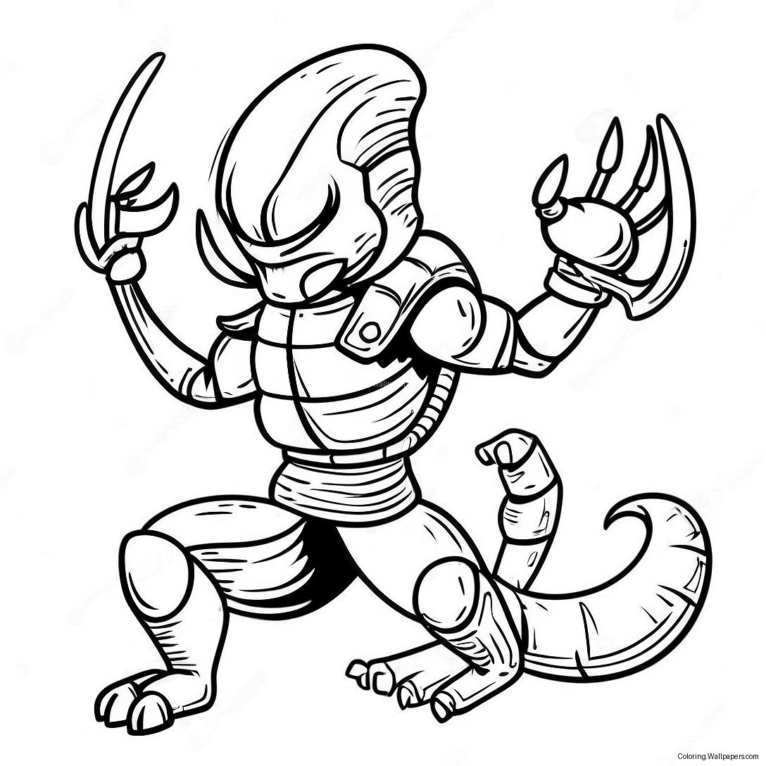 Scorpion In Battle Stance Coloring Page 3656