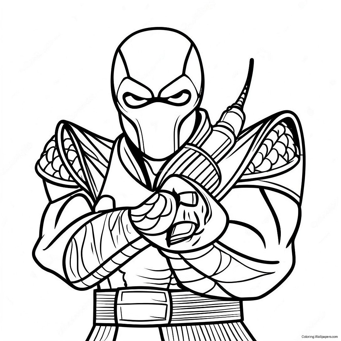 Scorpion Mortal Kombat Classic Costume Coloring Page 11174