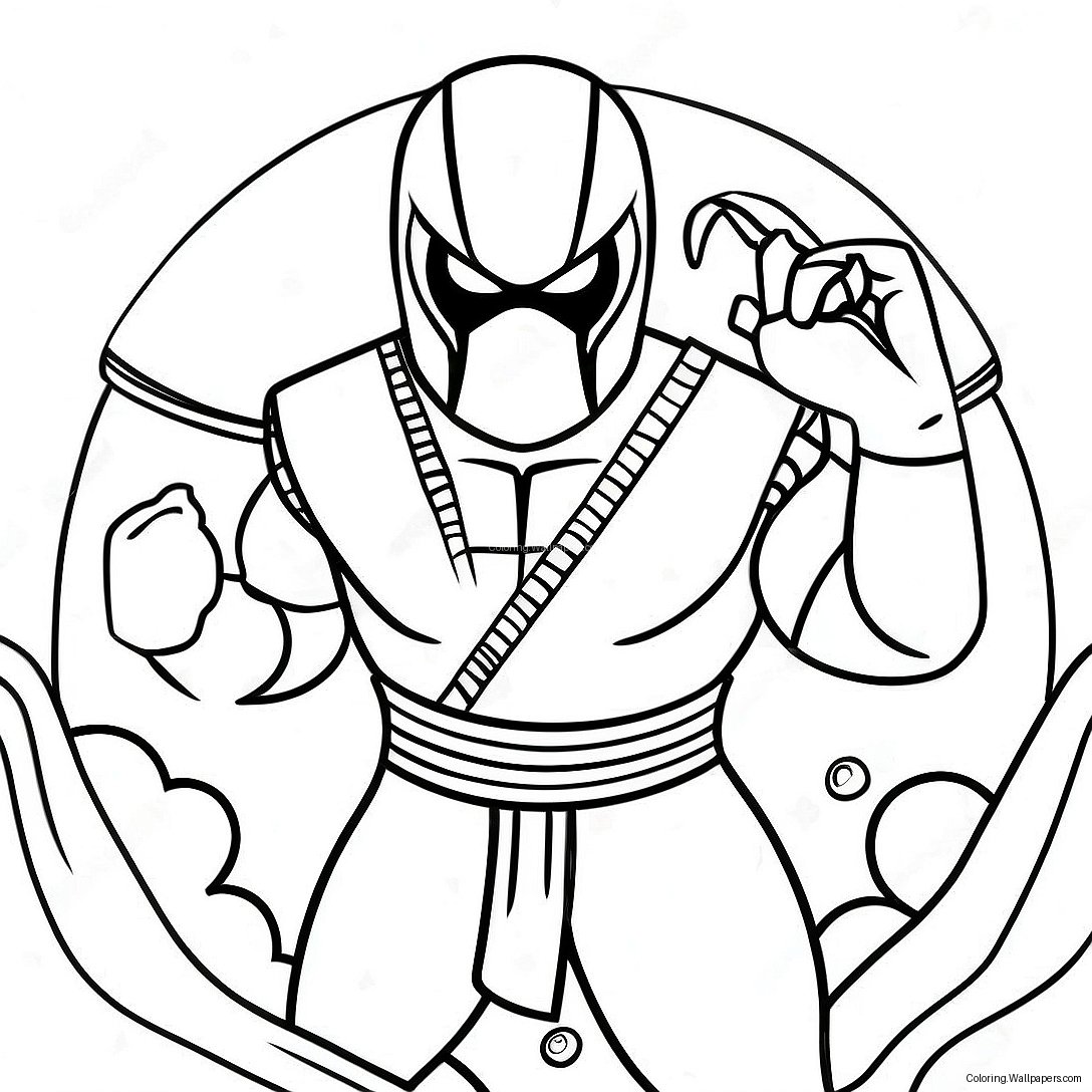 Scorpion Mortal Kombat Classic Costume Coloring Page 55953