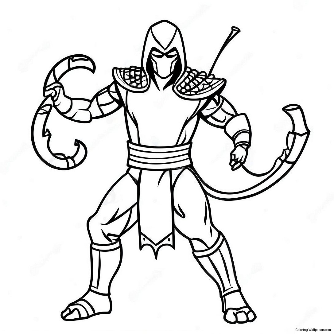 Scorpion Mortal Kombat Classic Costume Coloring Page 55954