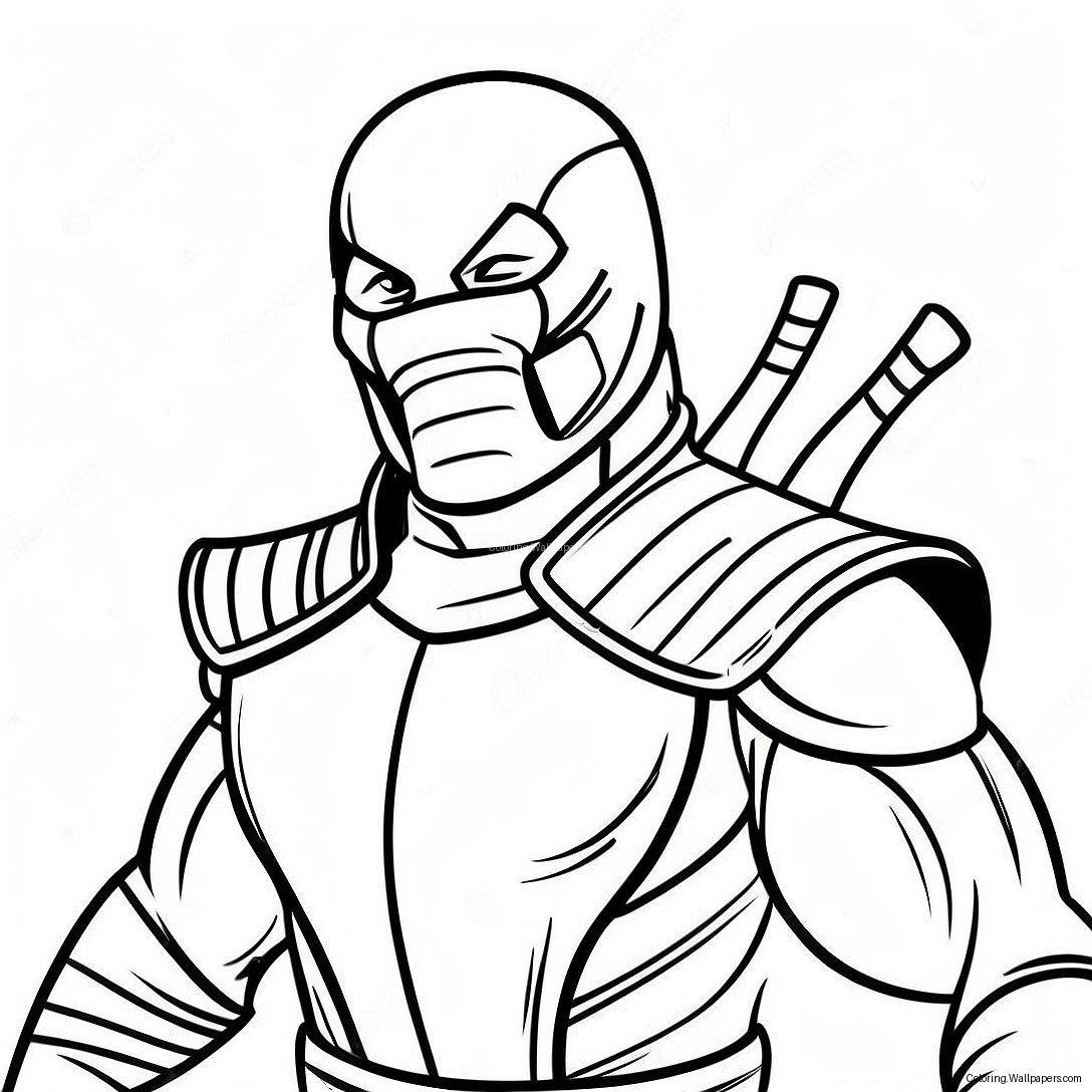 Scorpion Mortal Kombat Classic Costume Coloring Page 55956