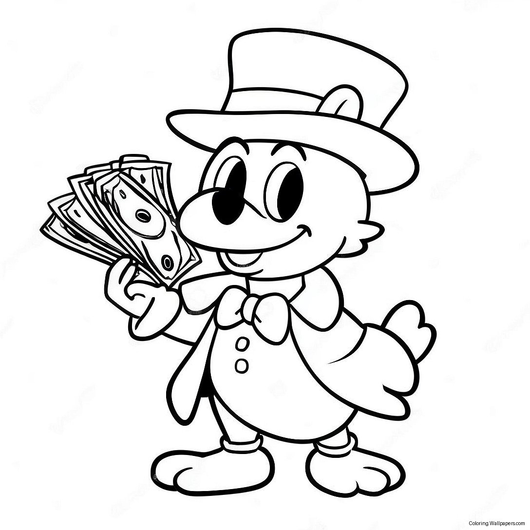 Scrooge Mcduck With Money Bags Coloring Page 45417