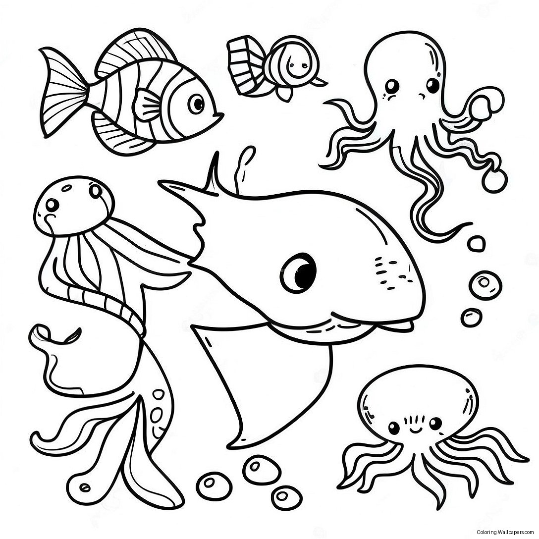 Página Para Colorear Animales Marinos 5337