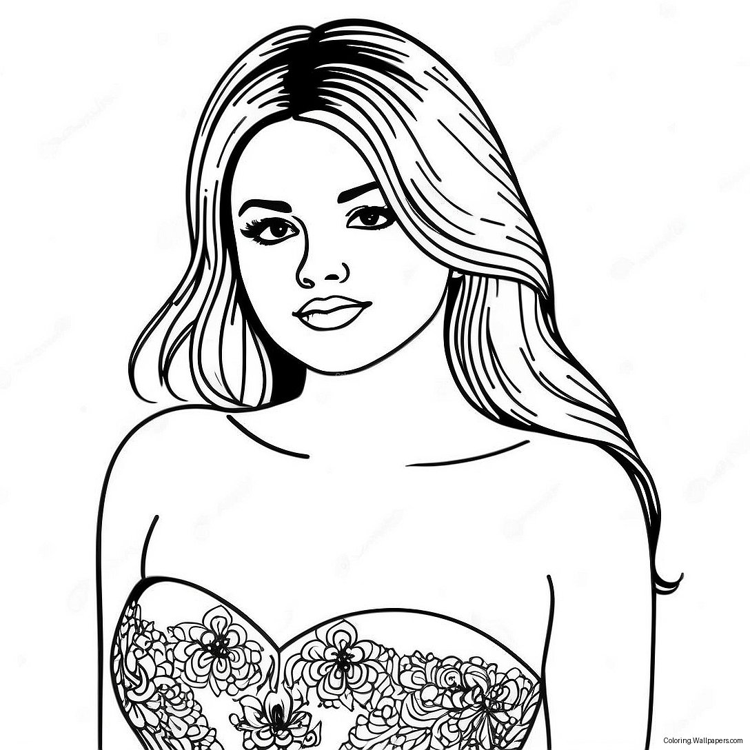 Selena Gomez Coloring Page 21388