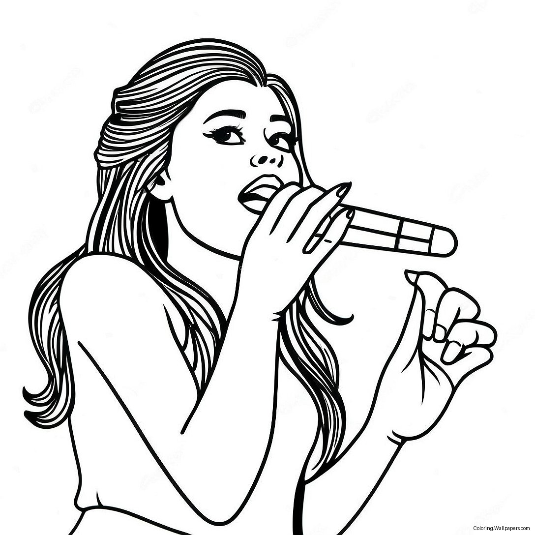 Selena Gomez, Die Auf Der Bühne Singt Ausmalbild 21397