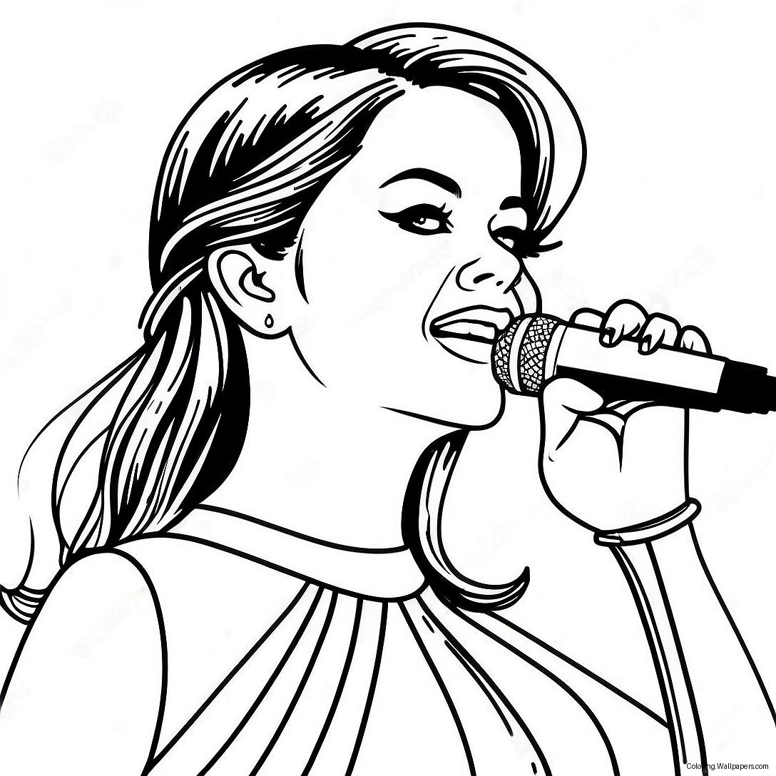 Selena Gomez Singing On Stage Coloring Page 21400