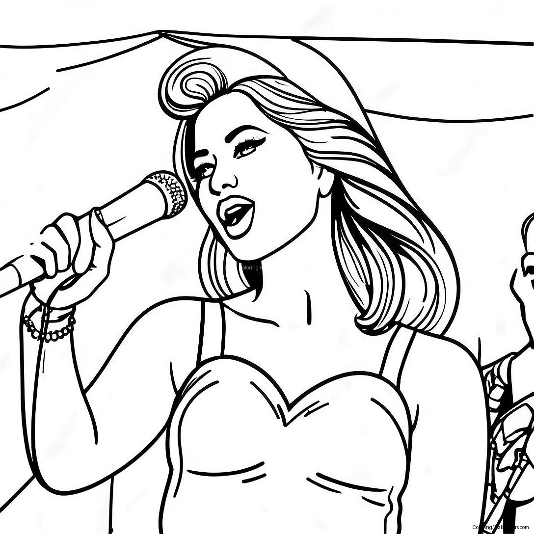 Page À Colorier De Selena Se Produisant Sur Scène 8662