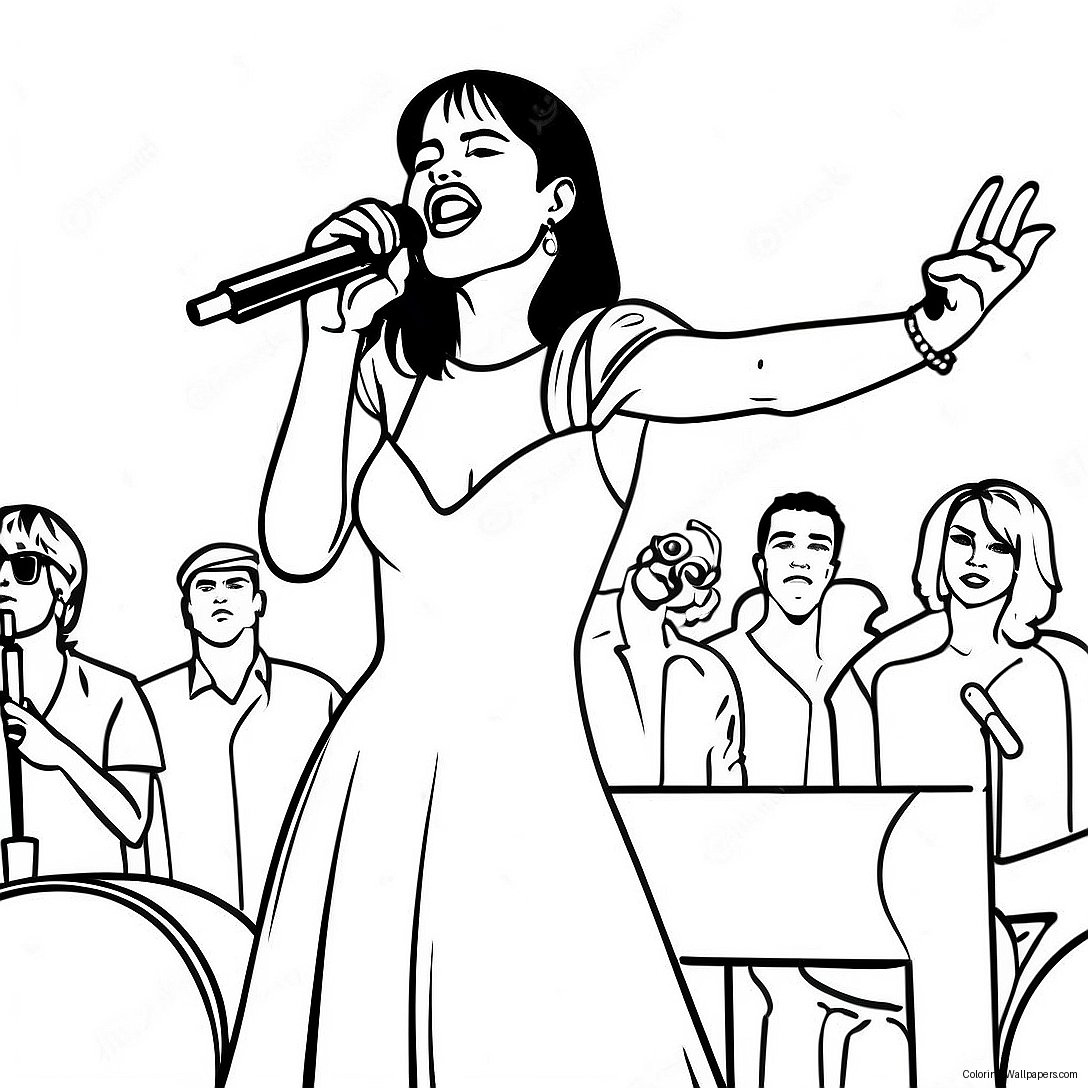 Page À Colorier De Selena Se Produisant Sur Scène 8663