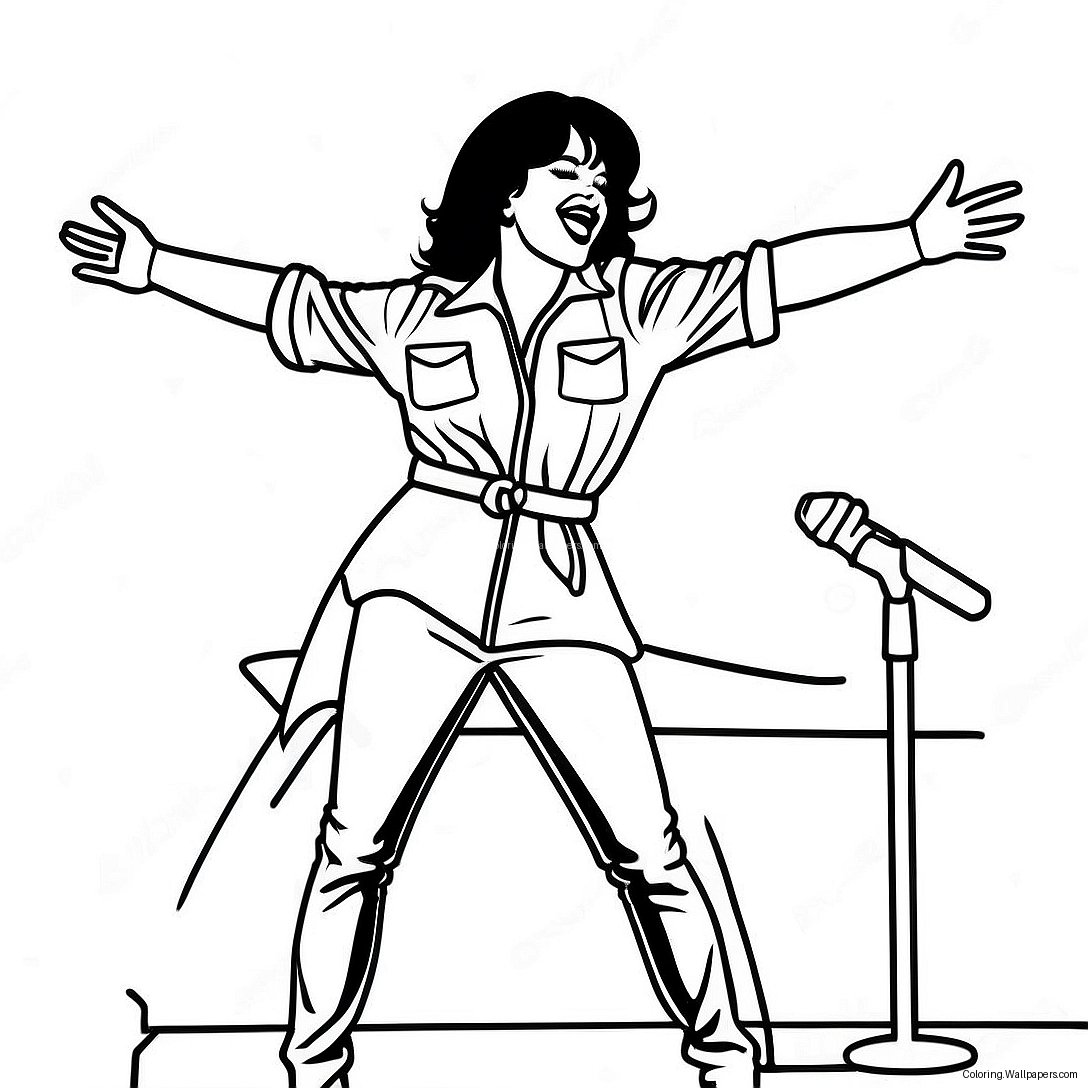 Selena Quintanilla Performing On Stage Coloring Page 7115