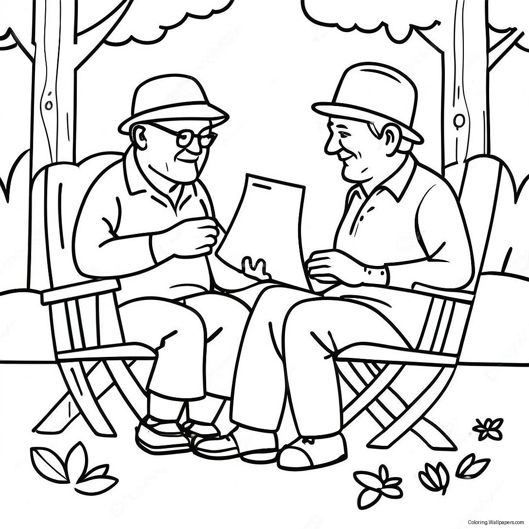 Seniors Relaxing In Nature Coloring Page 1324