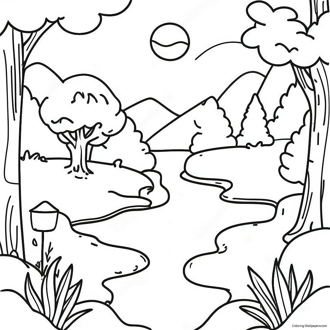 Page À Colorier Scène De Nature Sereine 48166