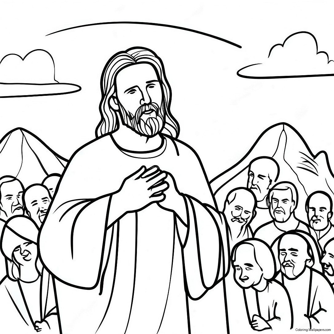 Sermon On The Mount Coloring Page 21393