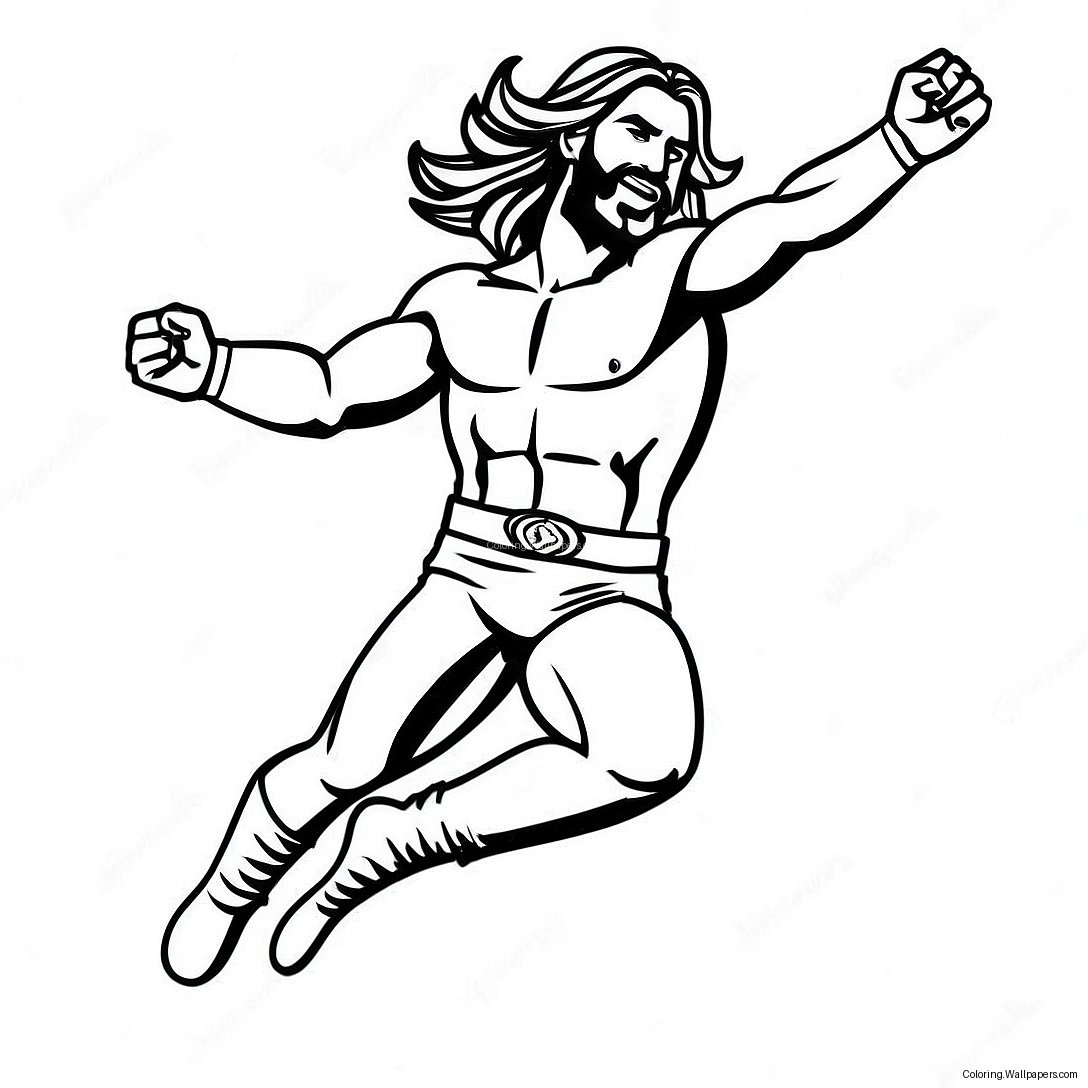 Seth Rollins High-Flying Action Coloring Page 34610