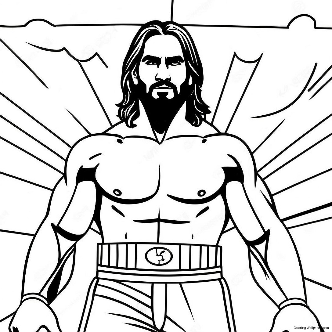 Seth Rollins High-Flying Action Coloring Page 34611