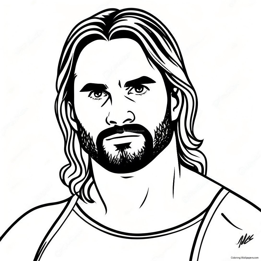 Pagina De Colorat Seth Rollins Wwe 34605