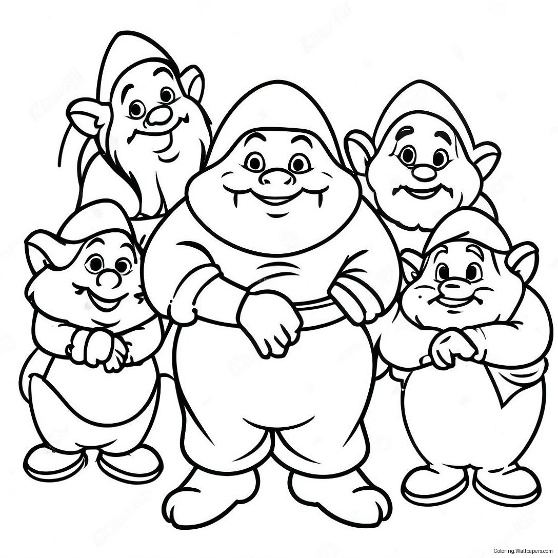 Seven Dwarfs Coloring Page 31361