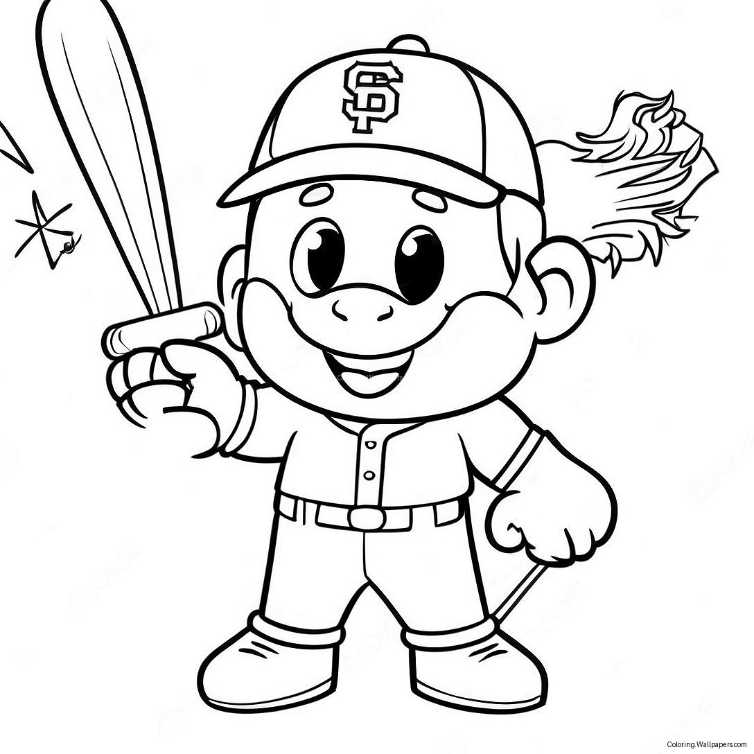 Sf Giants Mascotte Kleurplaat 54717