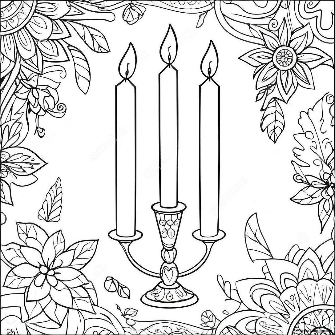 Shabbat Candles Coloring Page 47924