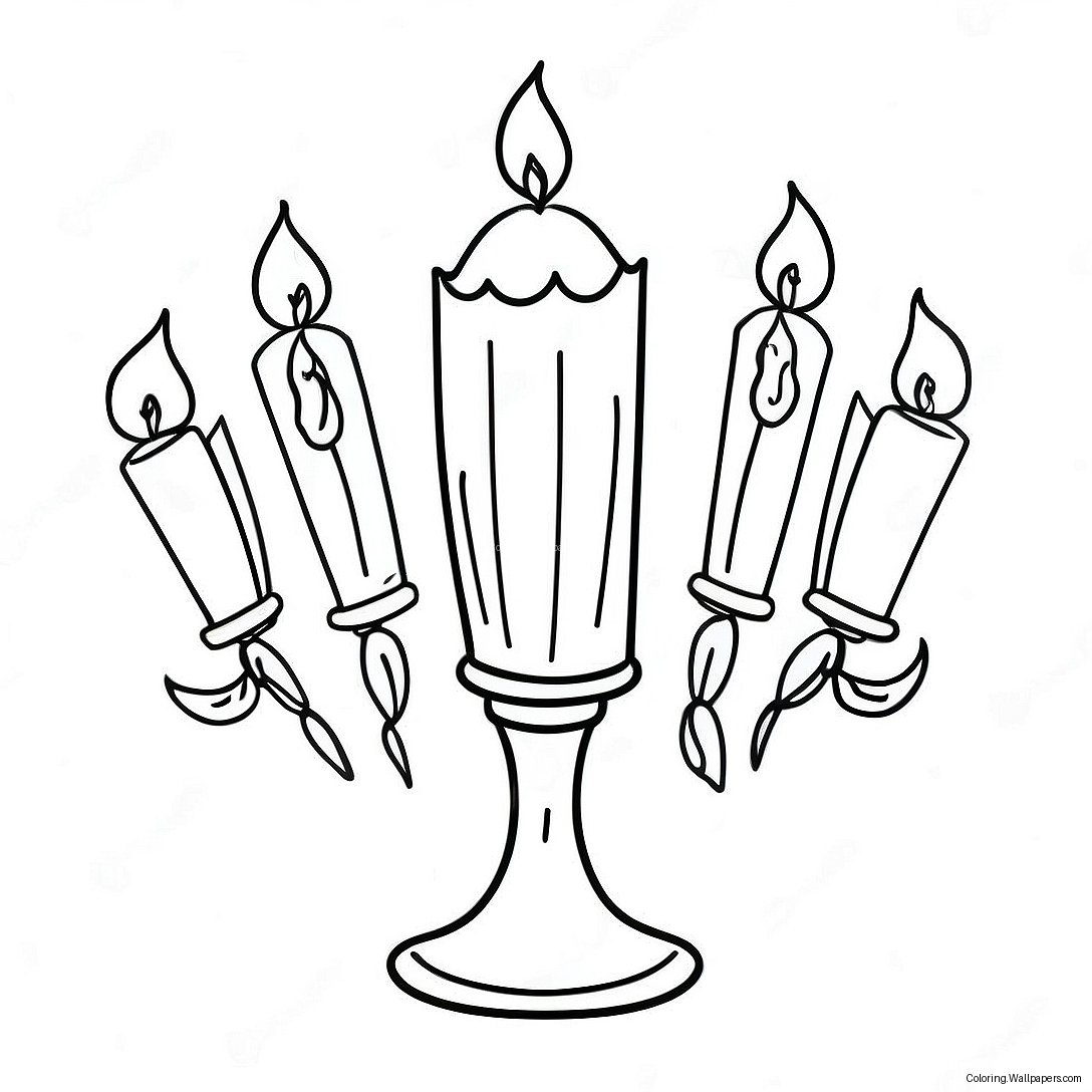 Shabbos Candle Lighting Coloring Page 18385