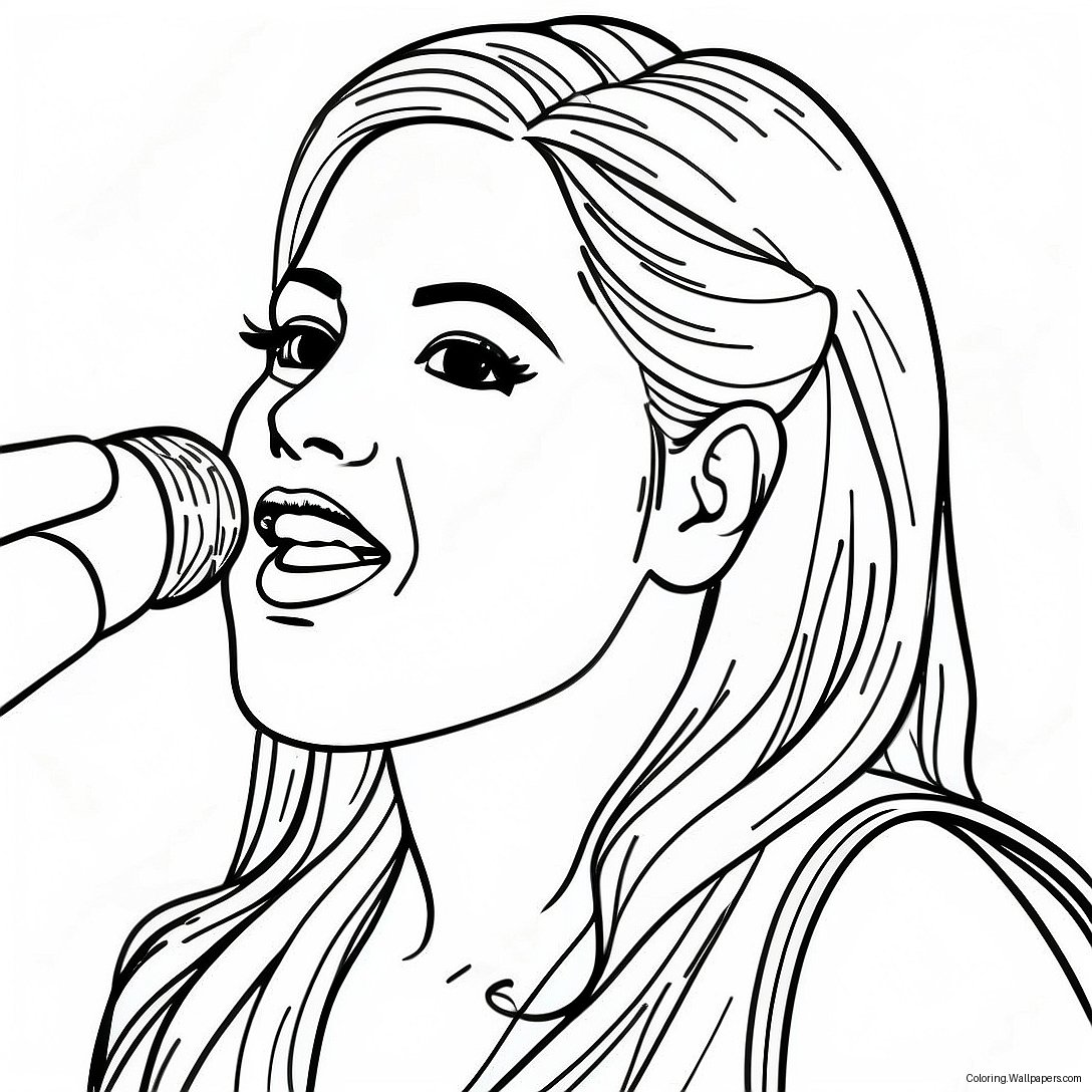 Shakira Singing On Stage Coloring Page 19657
