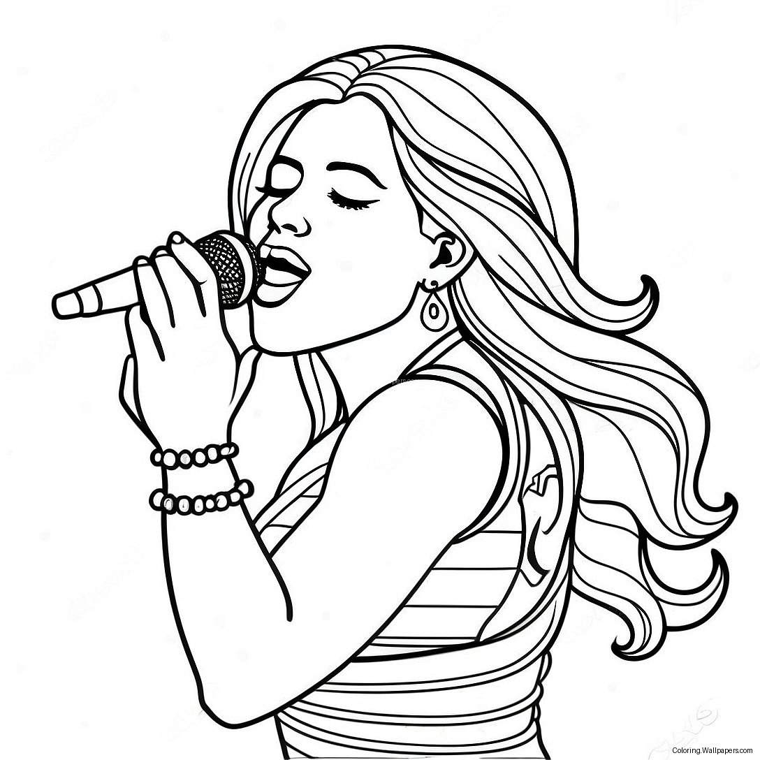 Shakira Singing On Stage Coloring Page 19658