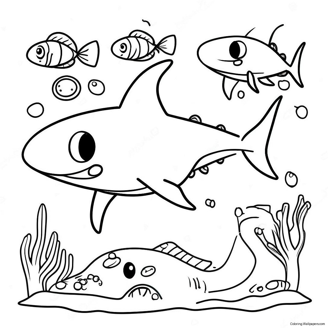 Shark Adventures Coloring Page 25201