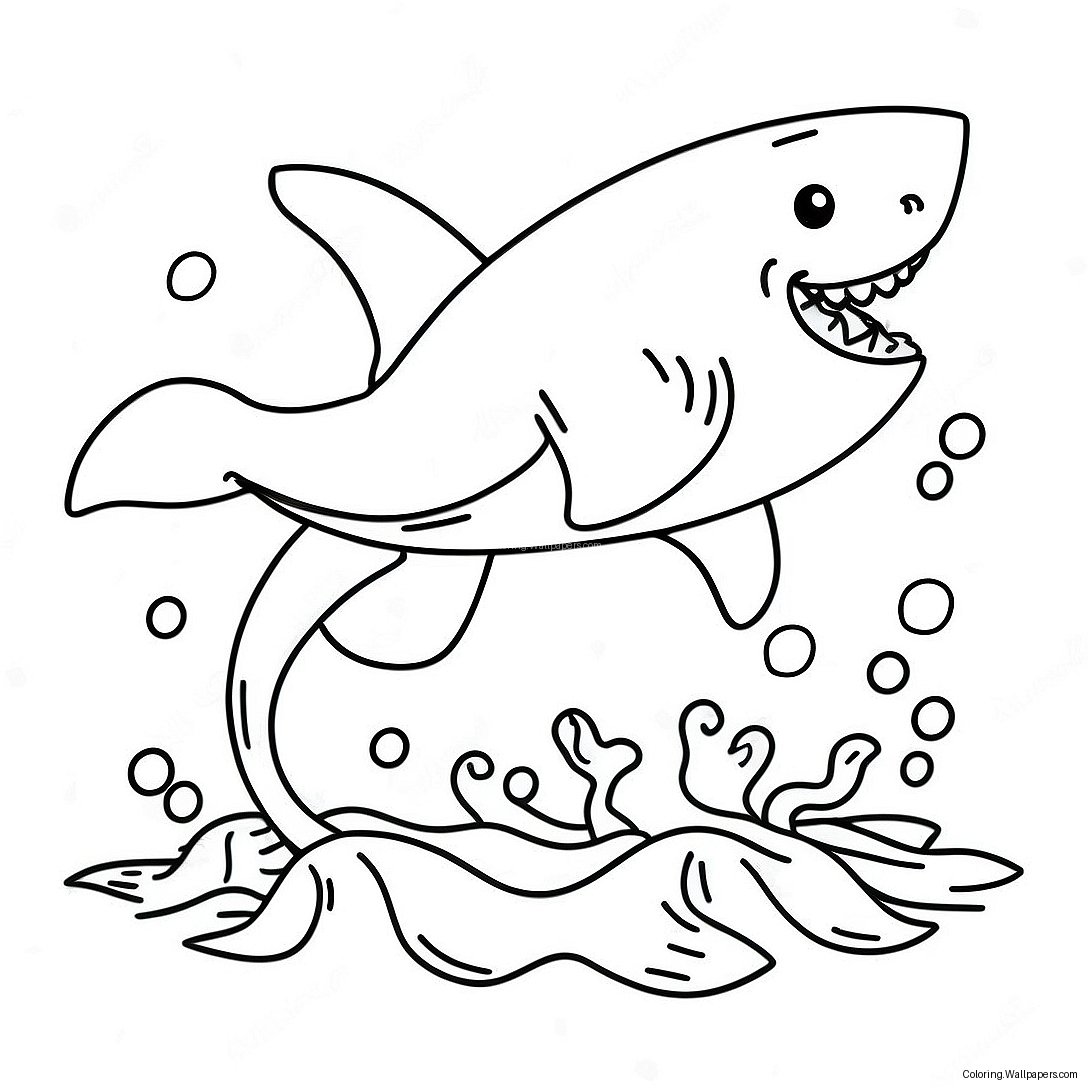 Shark Dog Swimming In The Ocean Coloring Page 26714