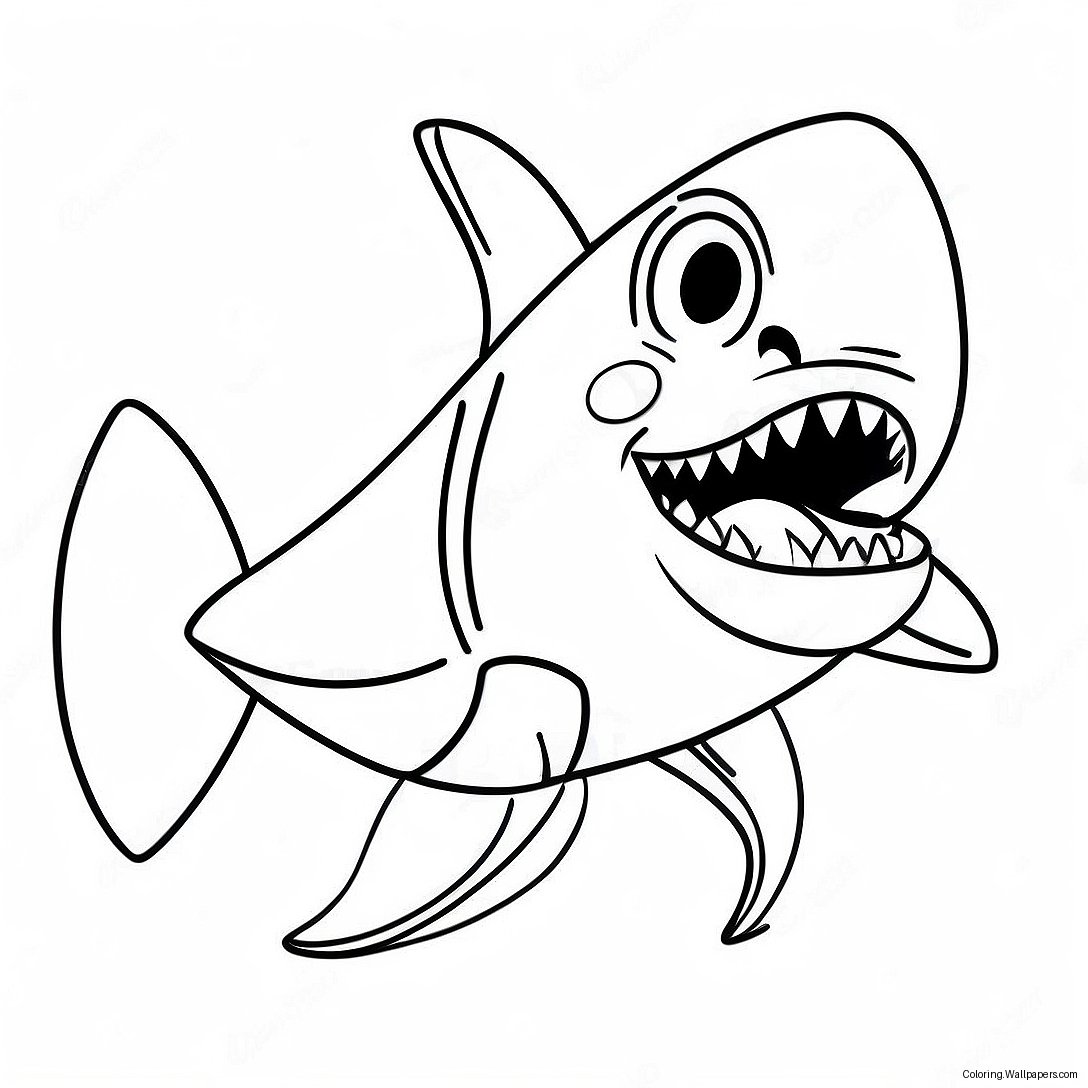 Shark Puppet Craft Coloring Page 57051