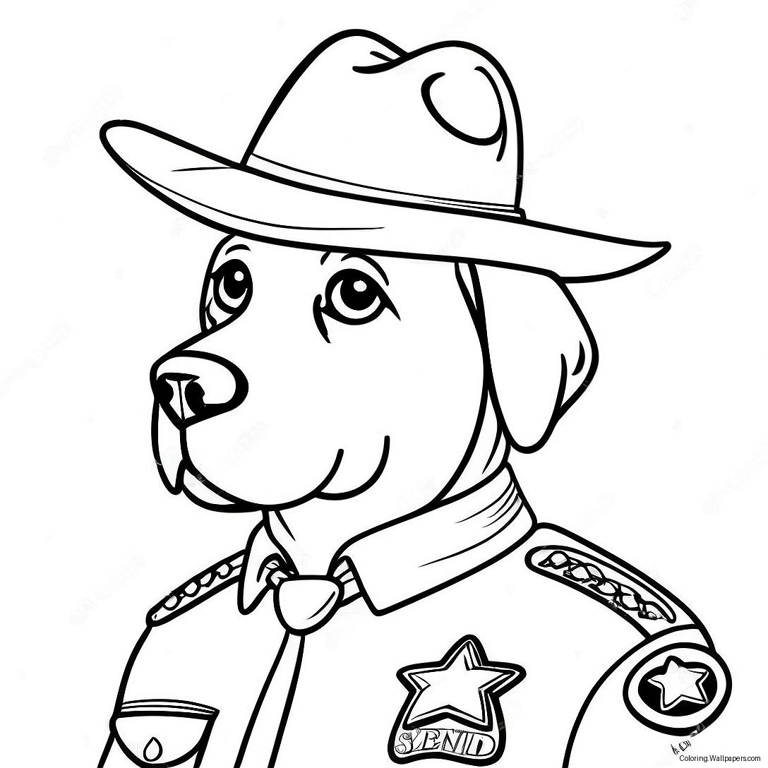 Sheriff Labrador Färgläggningssida 11597