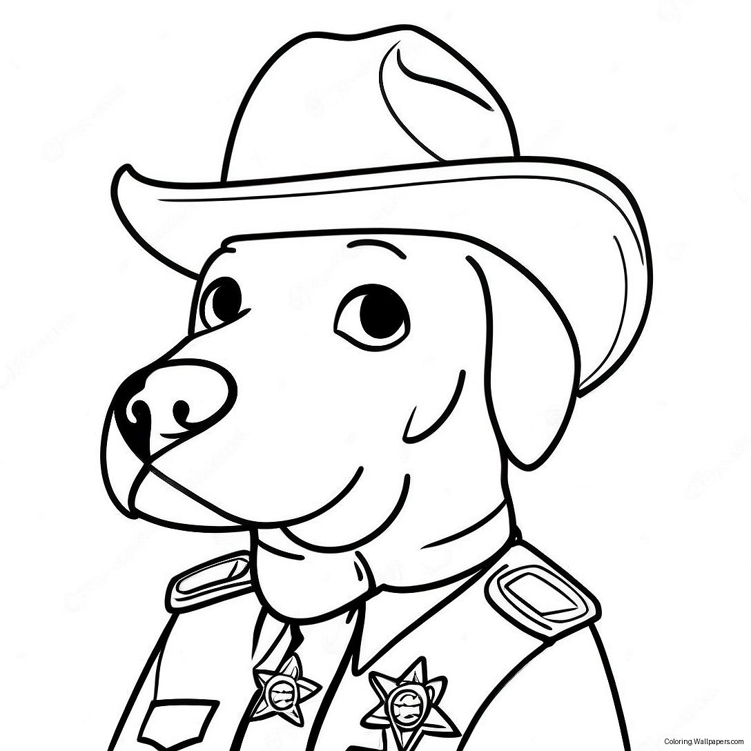 Sheriff Labrador Coloring Page 11599