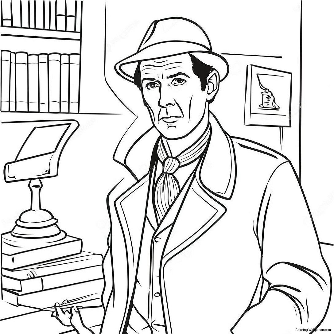 Página Para Colorir Do Clássico Detetive Sherlock Holmes 32021