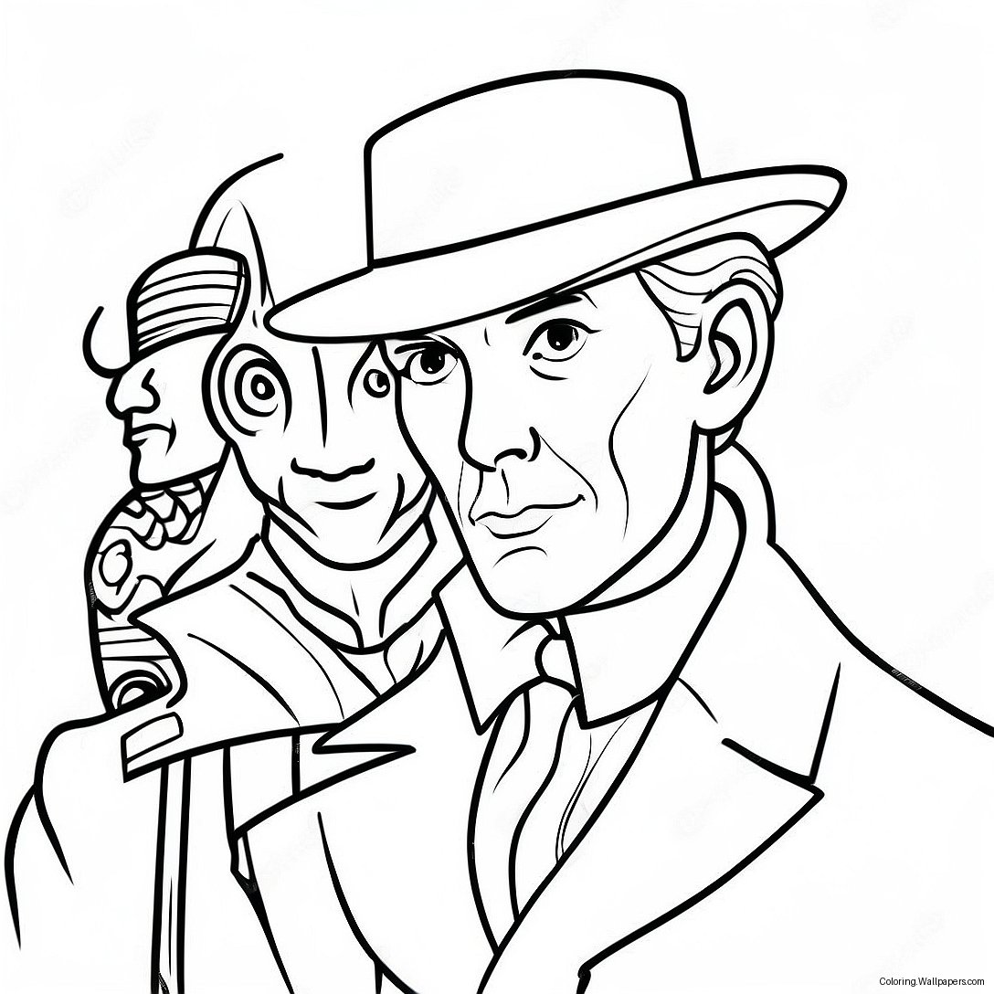 Sherlock Holmes Klassischer Detektiv Ausmalbild 32023