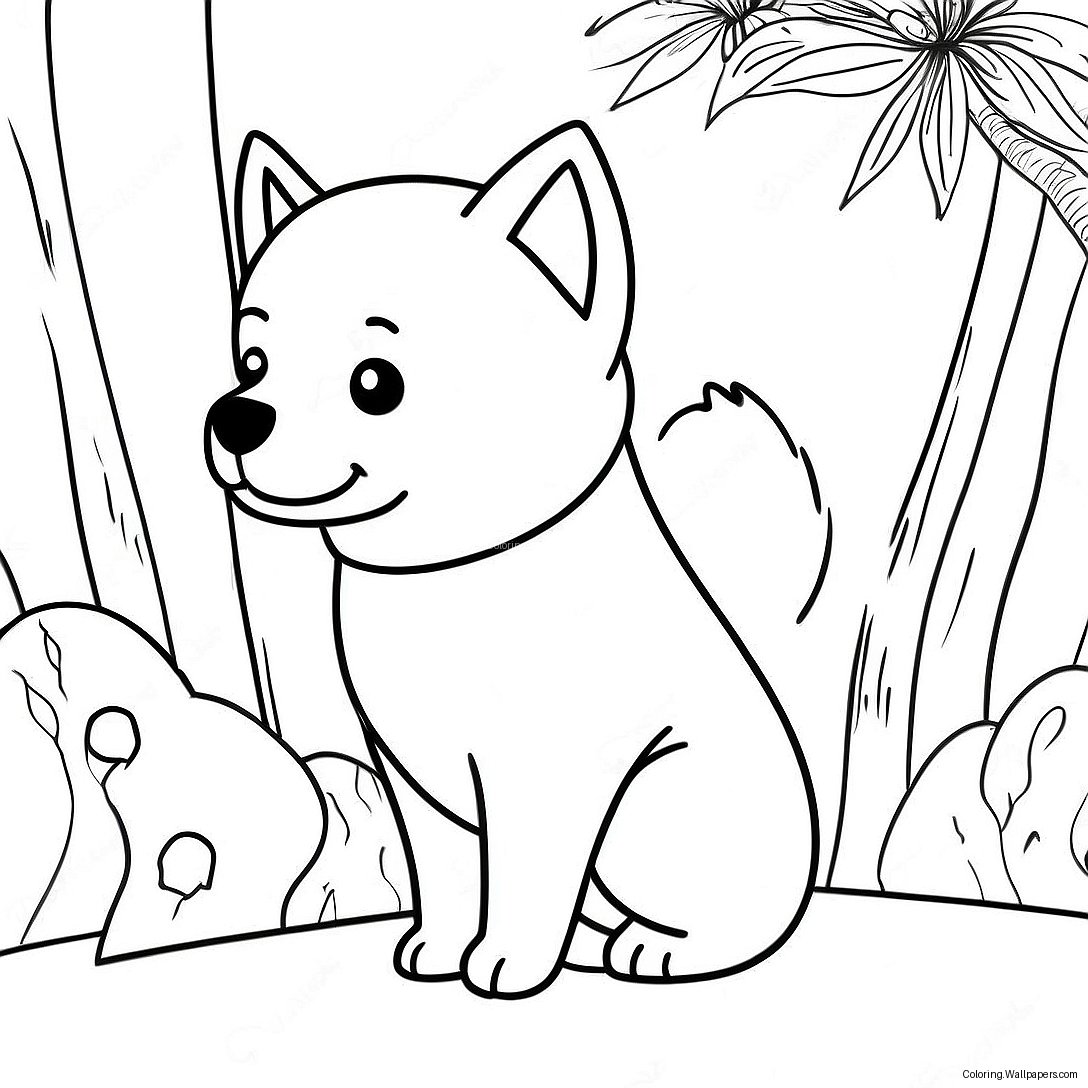 Shiba Inu Coloring Page 49333