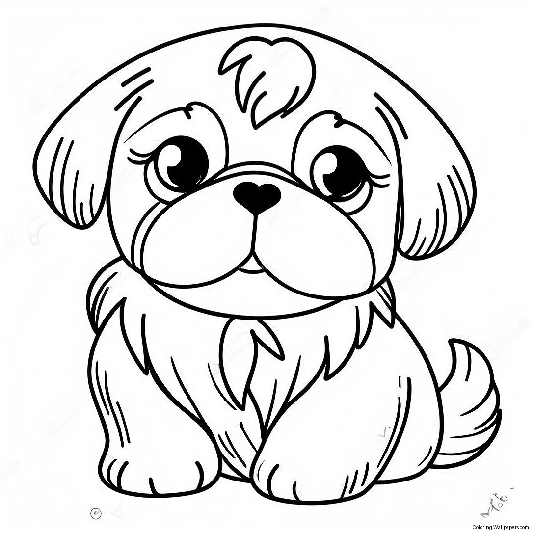 Shih Tzu Puppy Coloring Page 15182