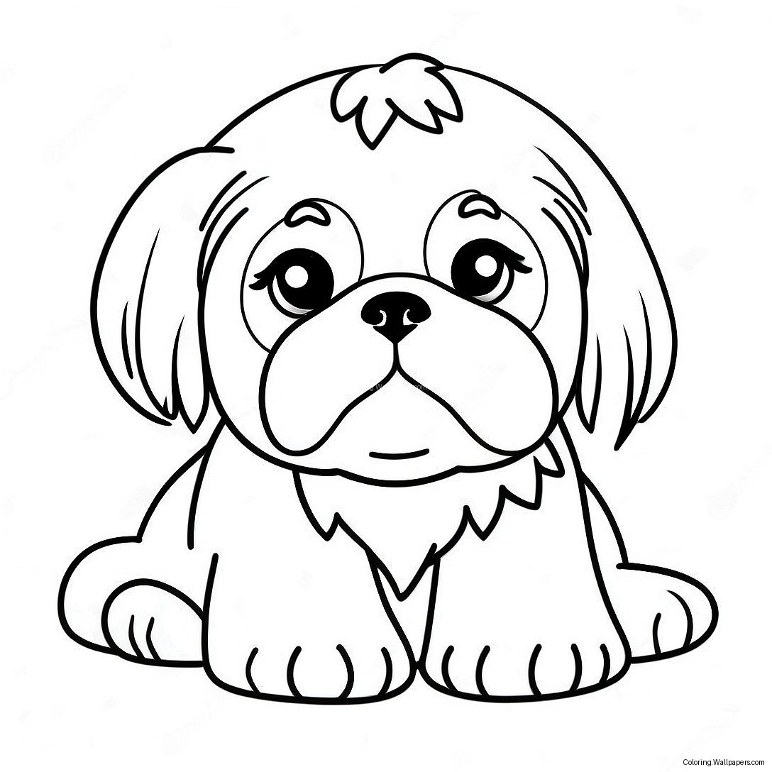 Shih Tzu Puppy Coloring Page 15183