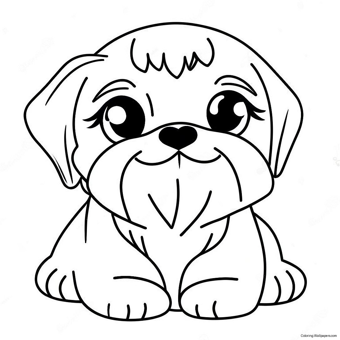 Shih Tzu Puppy Coloring Page 15184