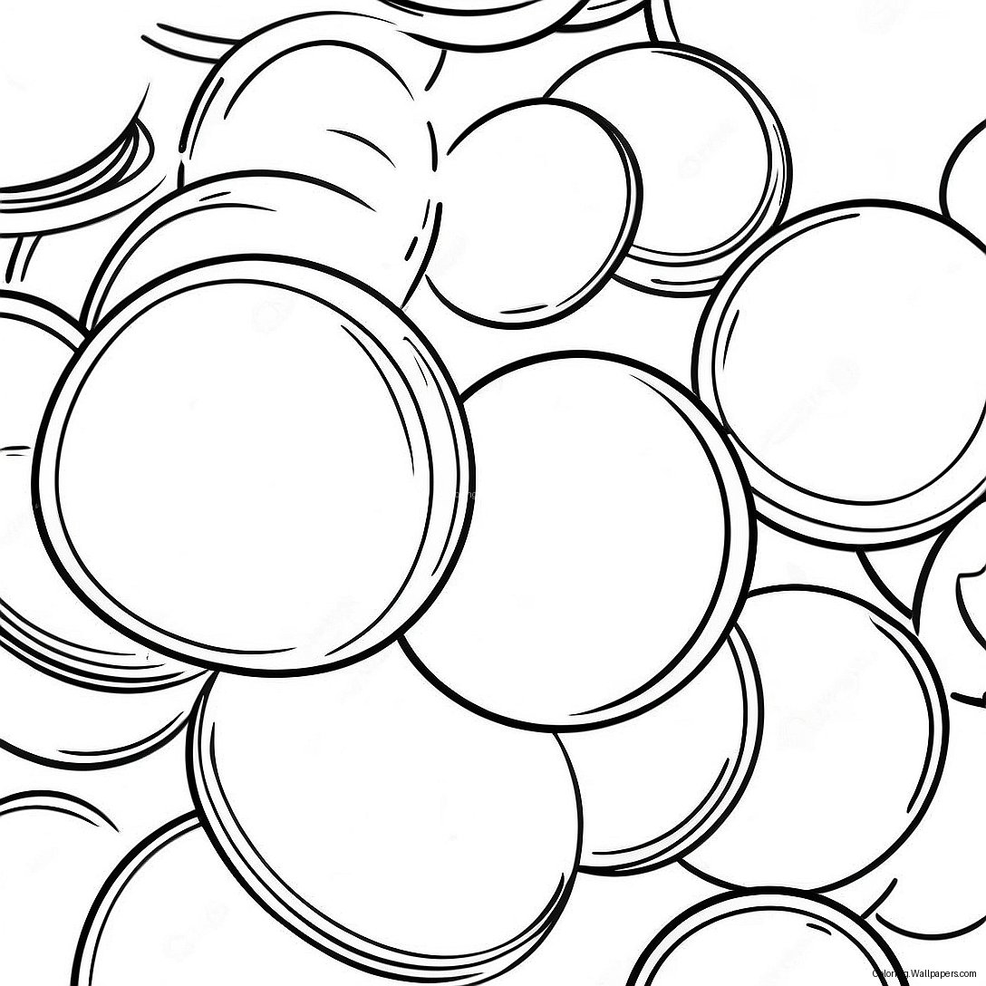 Shiny Gold Coins Pile Coloring Page 35696