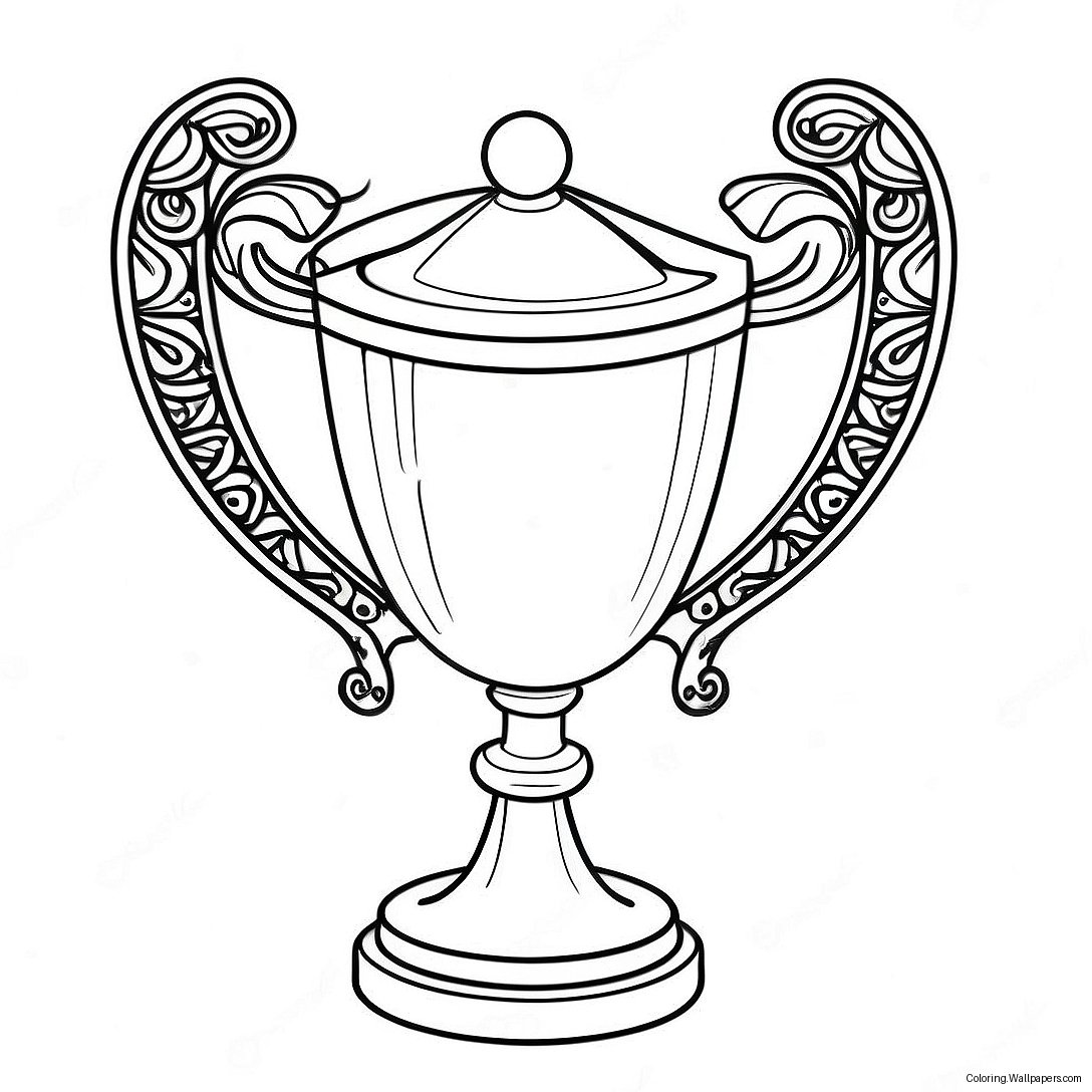 Shiny Gold Trophy Coloring Page 30061