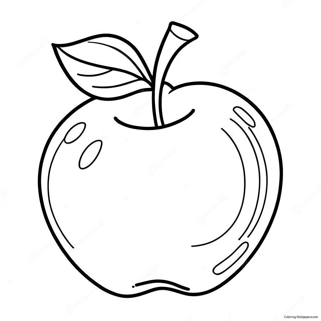 Shiny Red Apple Coloring Page 56122