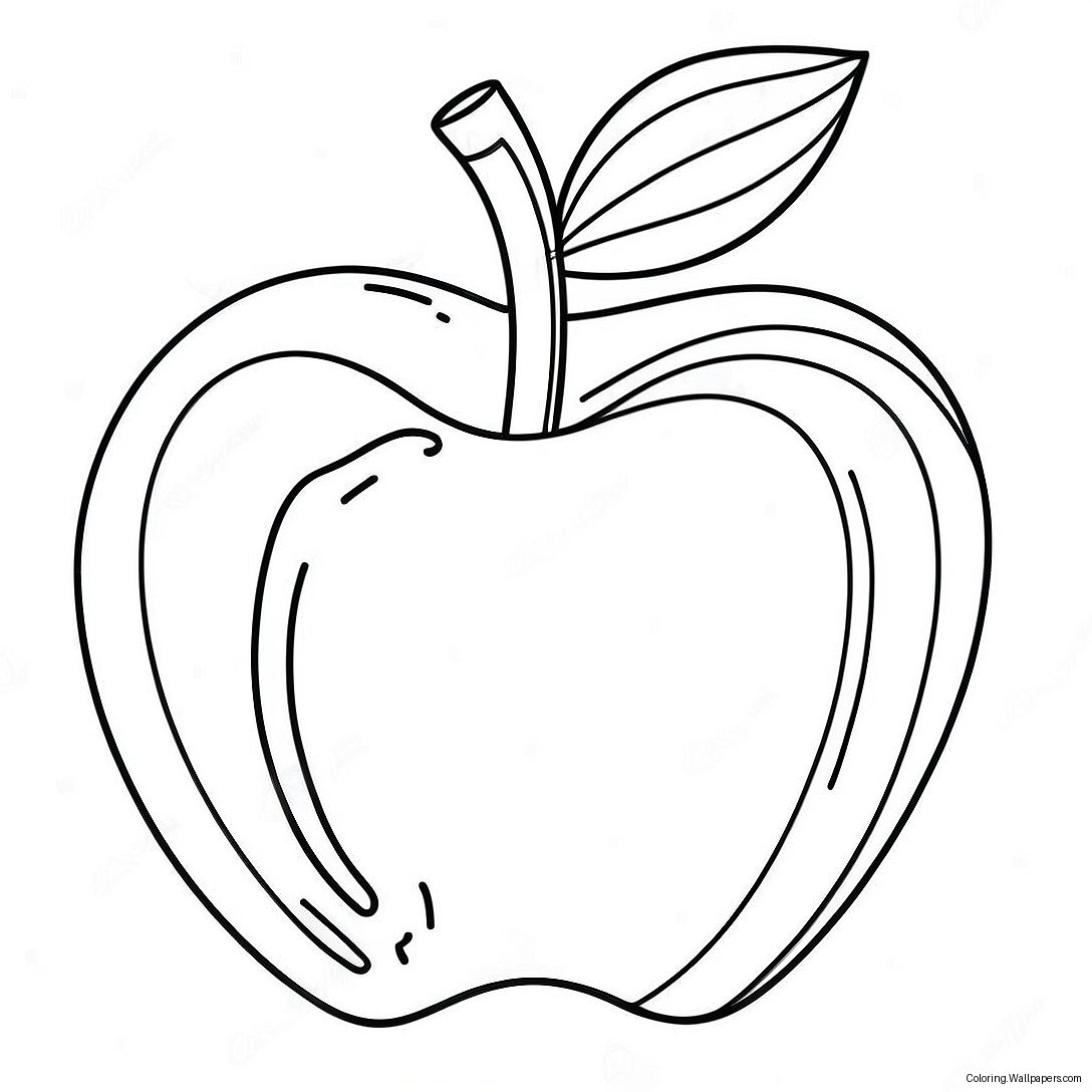 Shiny Red Apple Coloring Page 56124