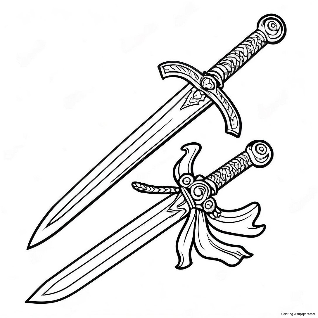 Shiny Sword Coloring Page 43696