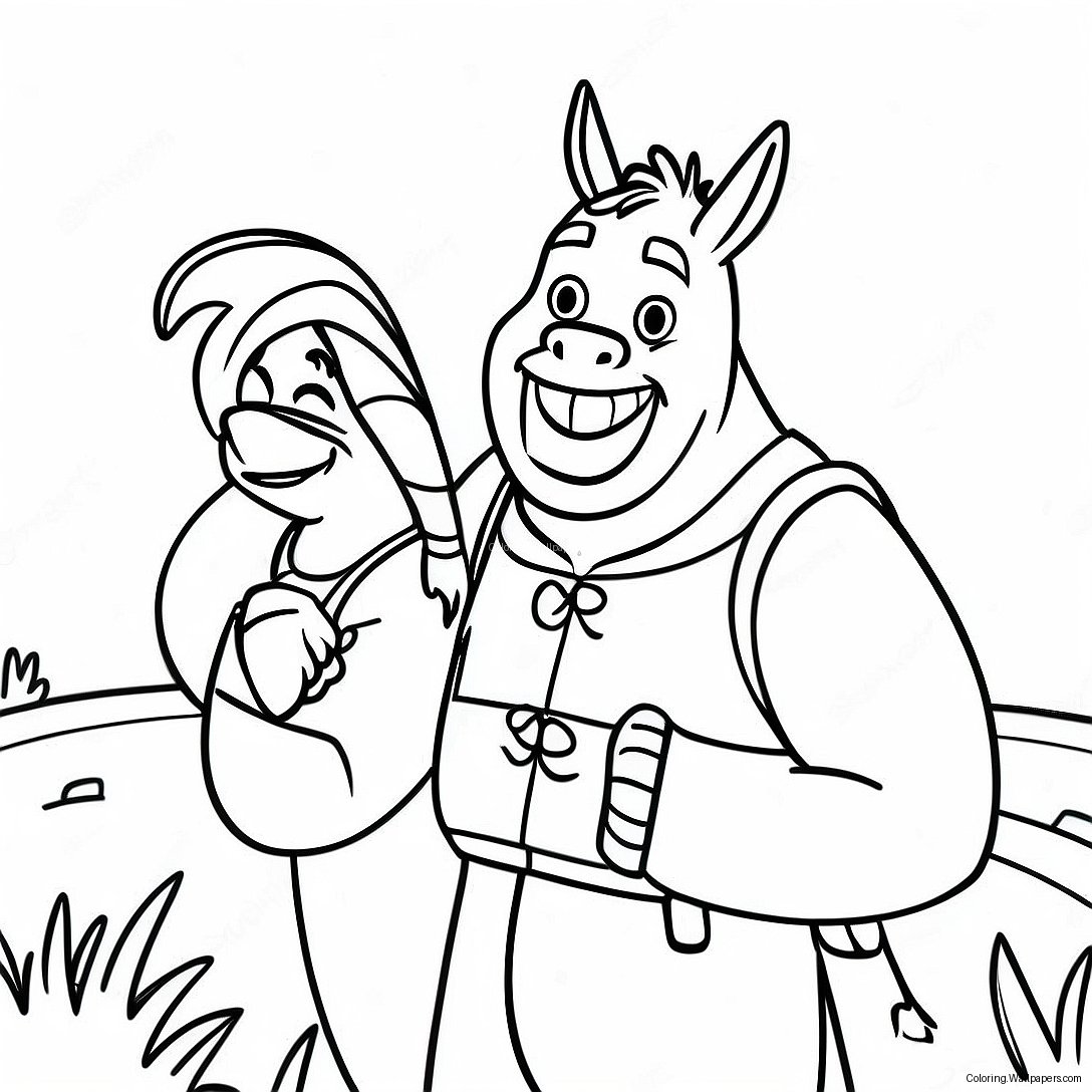 หน้าระบายสีการผจญภัยของ Shrek และ Donkey 19675