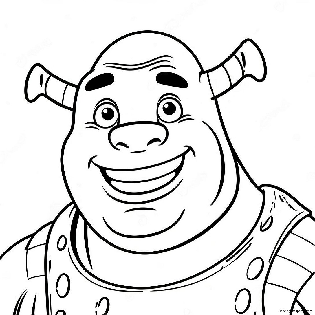 Página Para Colorear De La Cara Feliz De Shrek 42172