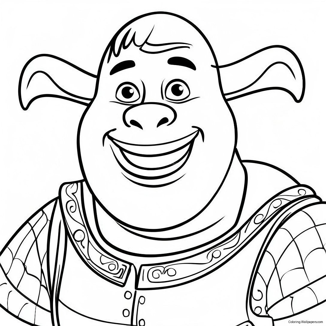 Färgläggningssida Med Shreks Tokiga Uttryck 42173