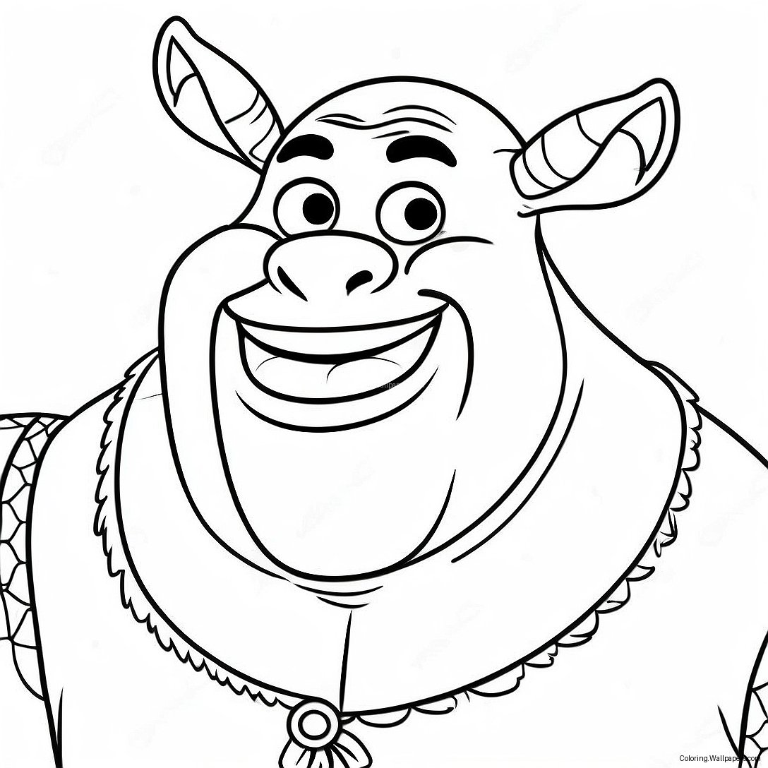 Ausmalbild Von Shreks Lustigem Gesichtsausdruck 42174