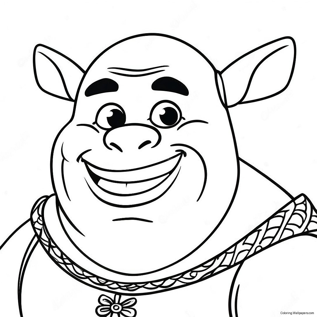 Page À Colorier De L'expression Drôle De Shrek 42176