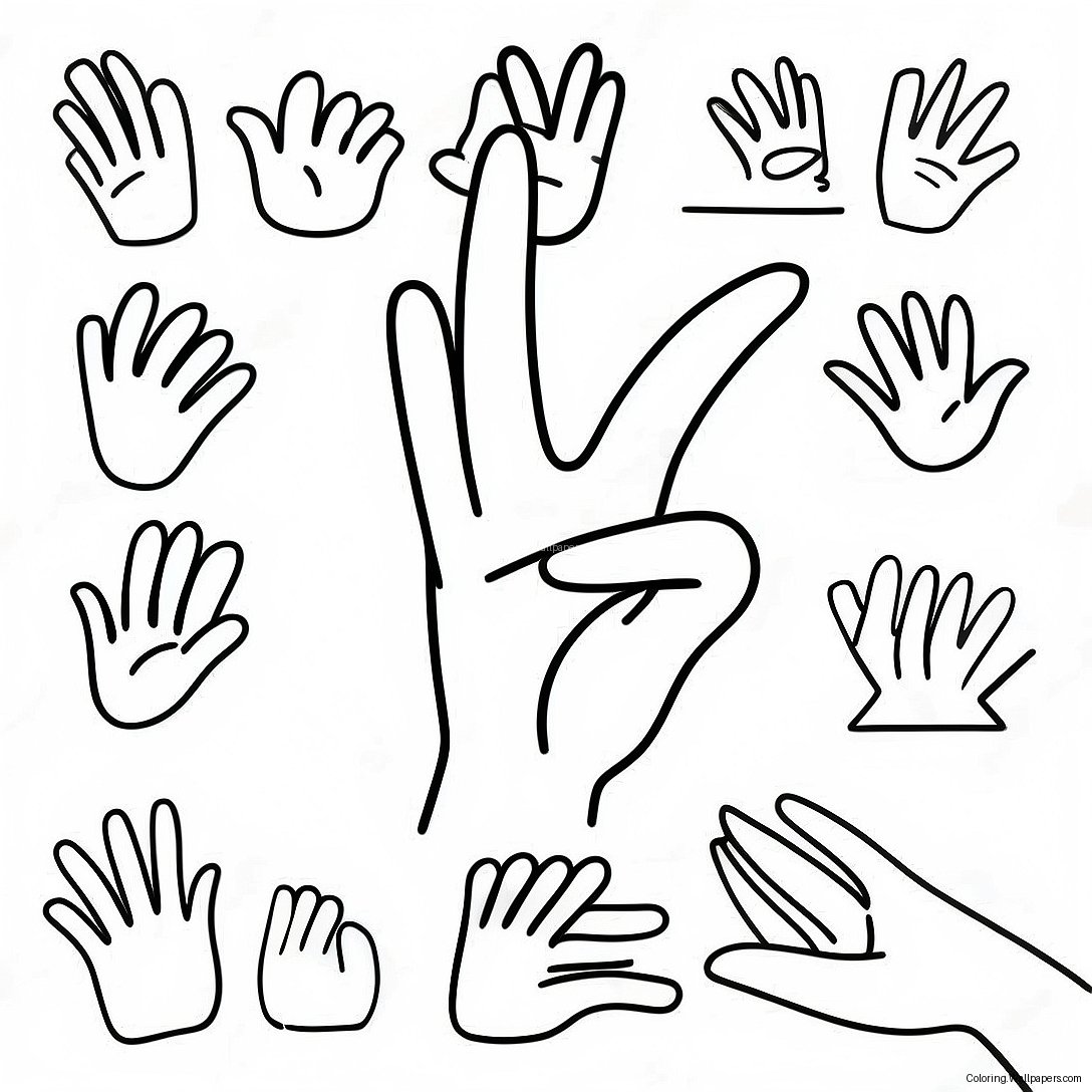 Sign Language Alphabet Coloring Page 19476