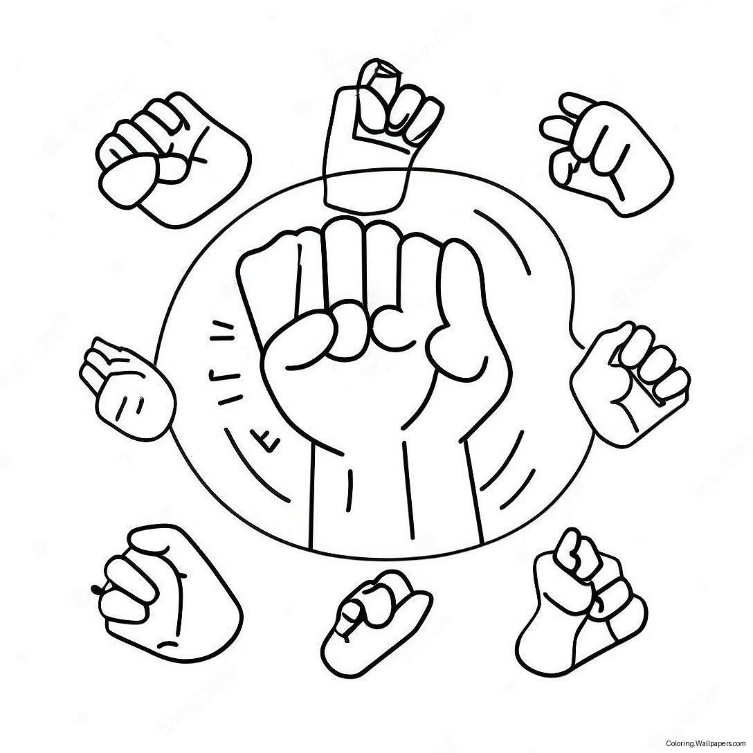 Sign Language Alphabet Coloring Page 54195