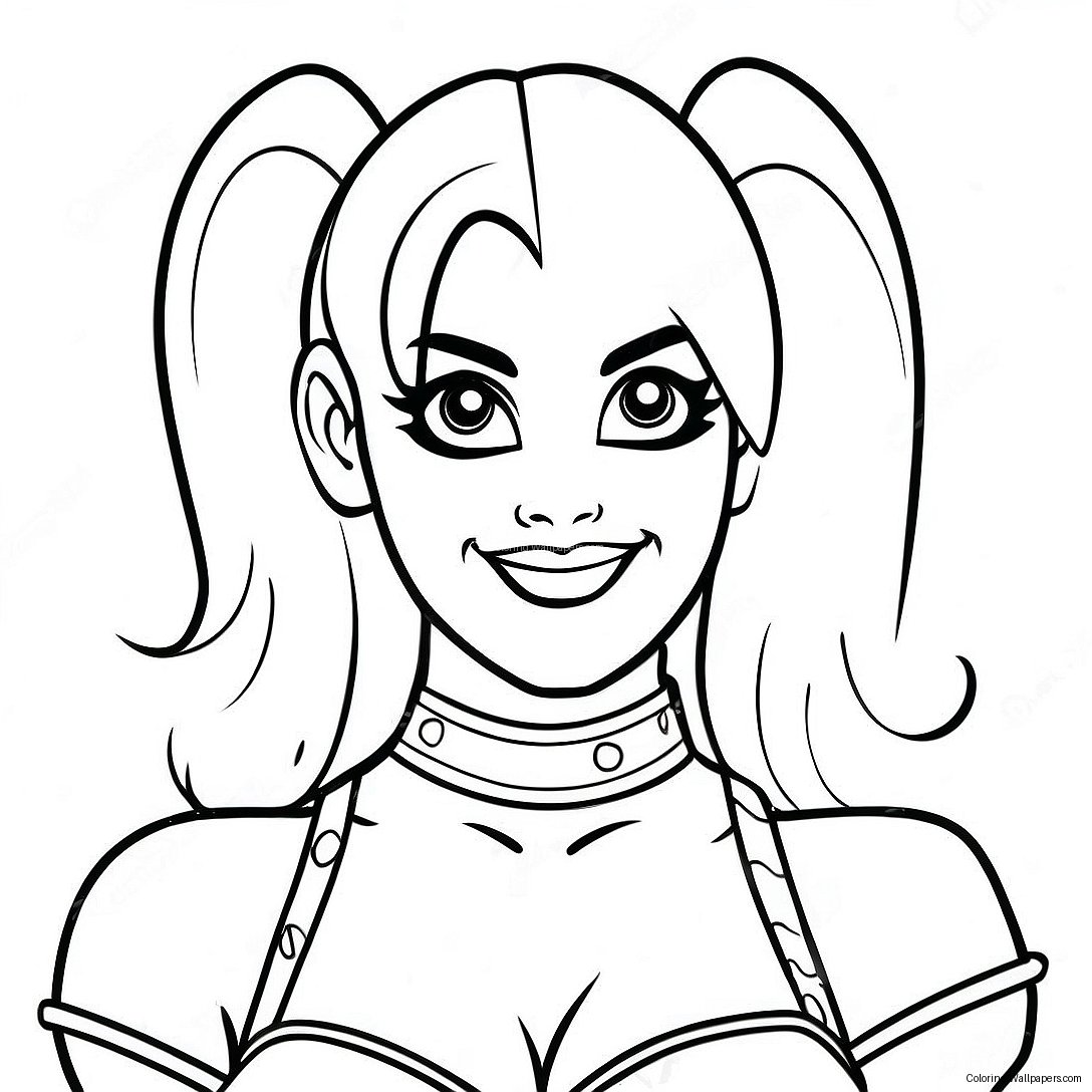 Simple Harley Quinn Coloring Page 46293