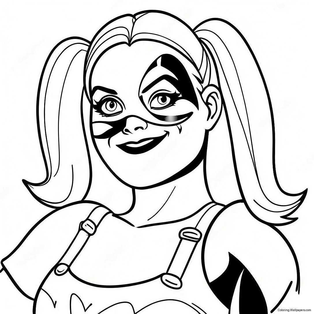 Página Para Colorir Simples Da Harley Quinn 46296